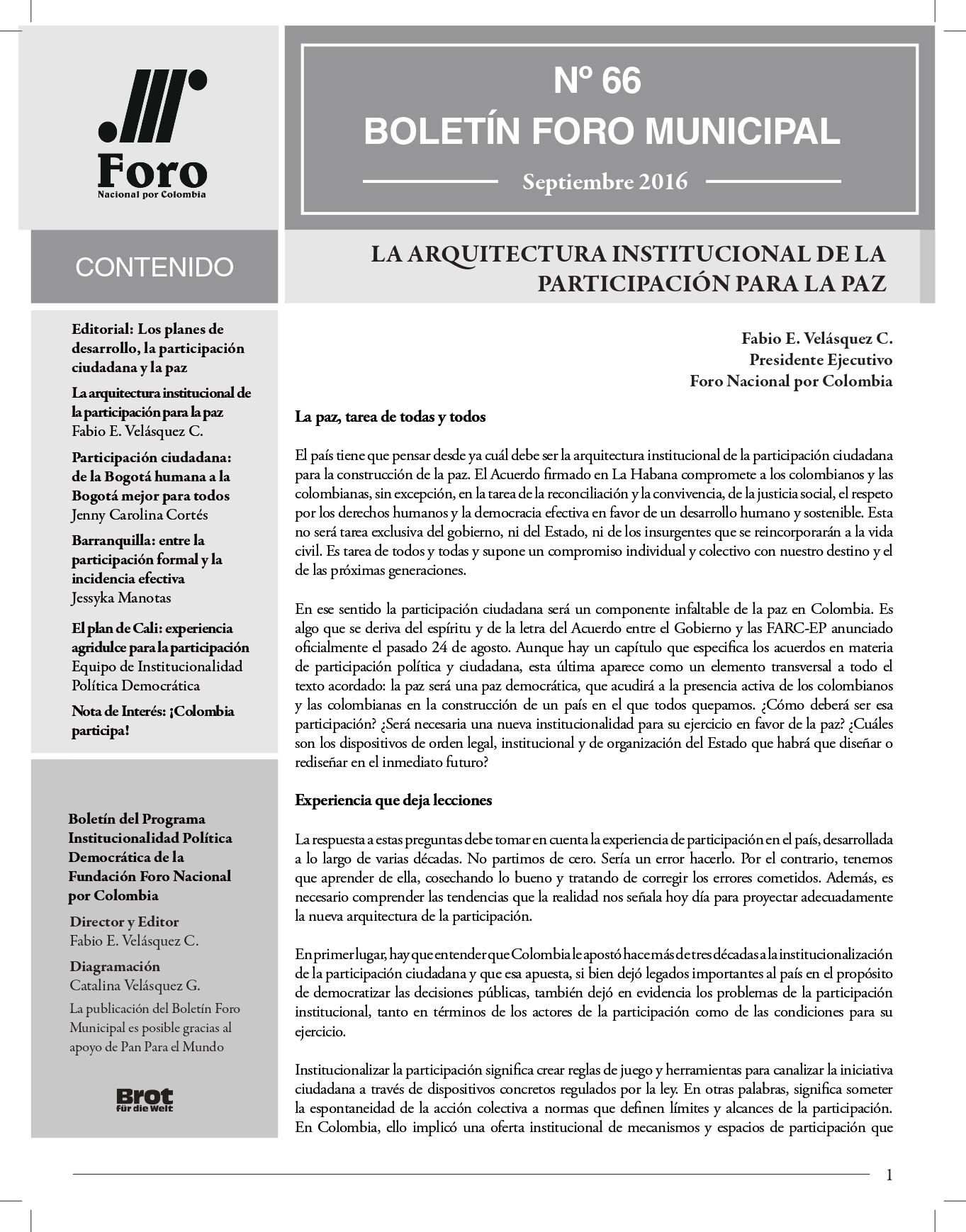 Boletín Foro Municipal #66