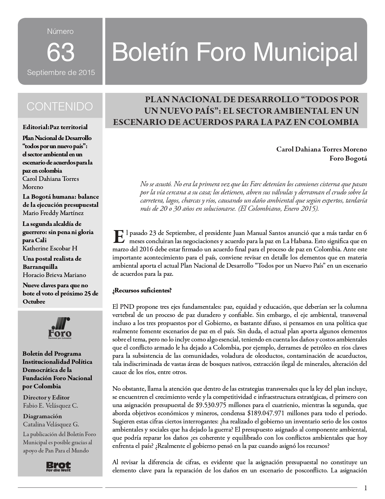 Boletín Foro Municipal #63